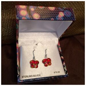 Sterling Silver Hook Butterfly Charm Earrings NWT